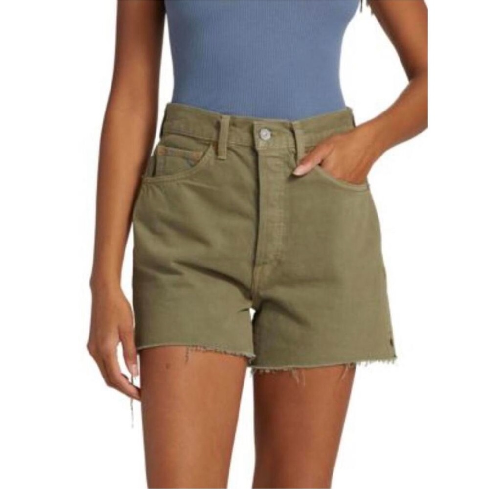 RE/DONE | 50S Organic Denim Cut-Off Shorts in Washed Sage